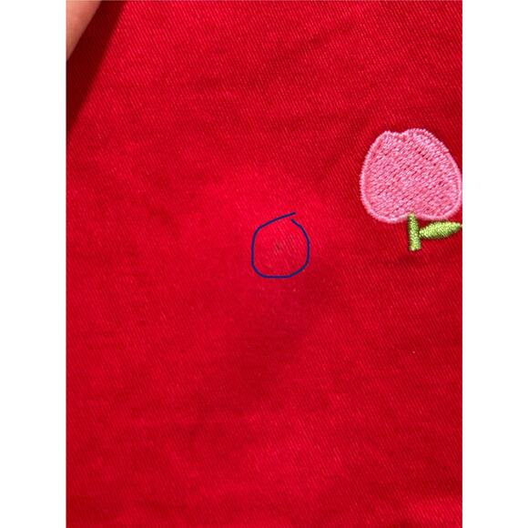 Lilly Pulitzer Vintage Apple Embroidered Red Mini Skirt Size 2 Back To School - Picture 8 of 8